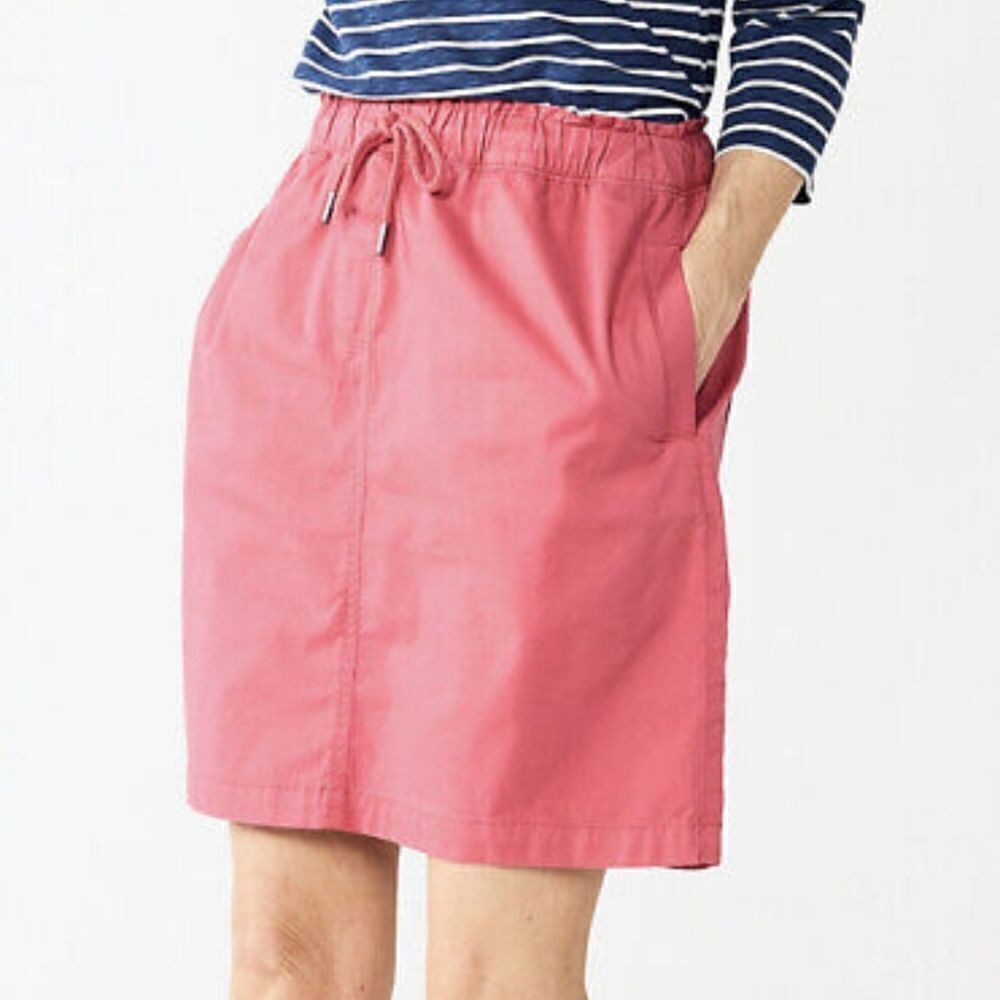 Croft & Barrow Drawstring Watermelon Red Pull-On Utility Skirt 4 Pockets Size PM